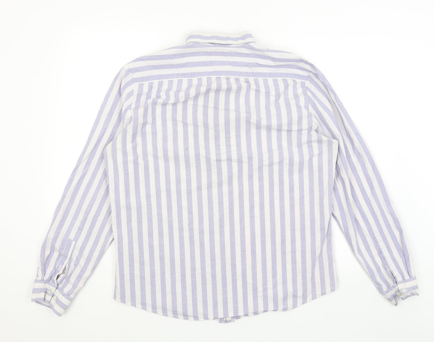 NEXT Mens White Striped   Button-Up Size L