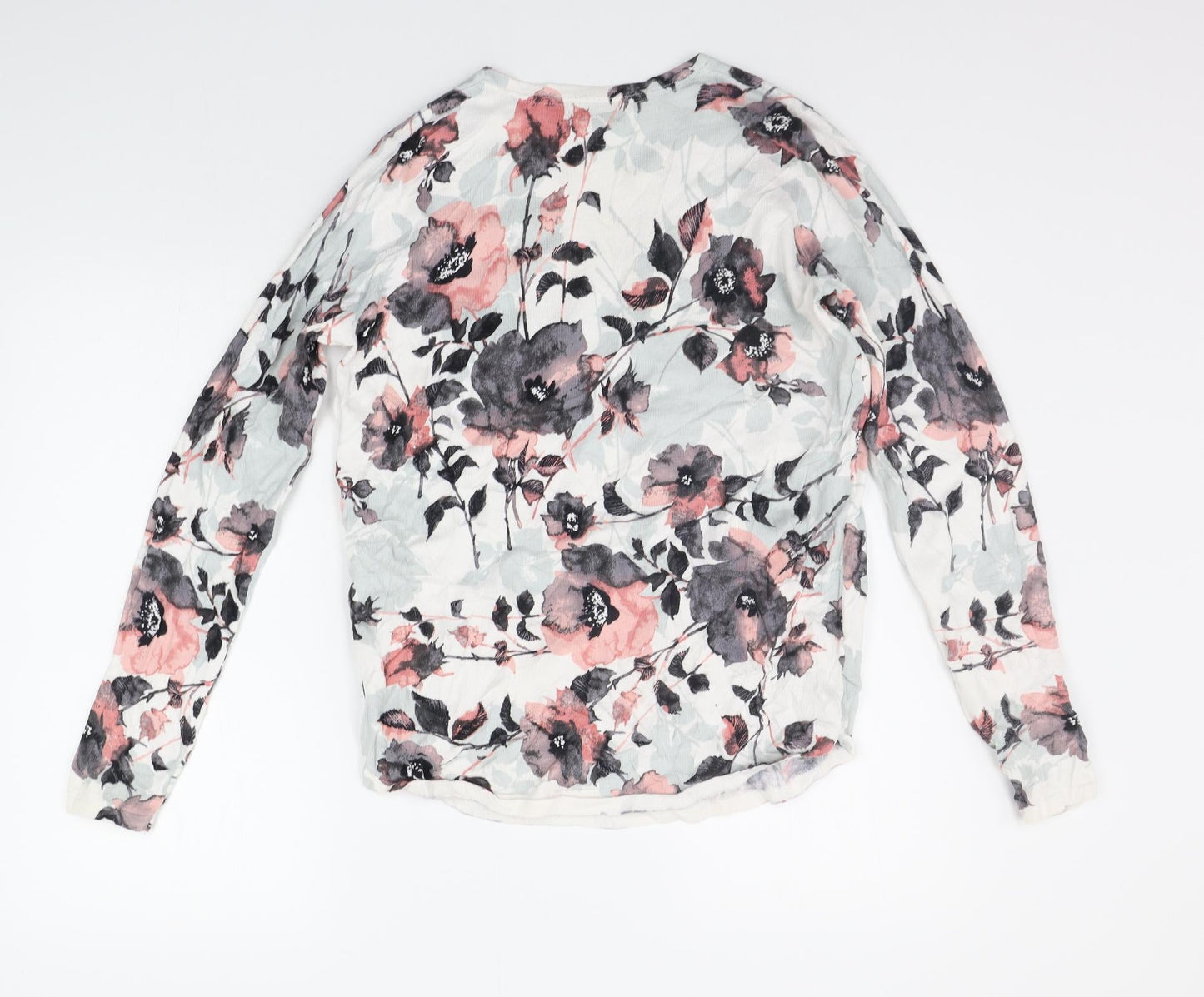 Kenar Womens White Floral  Pullover Jumper Size S
