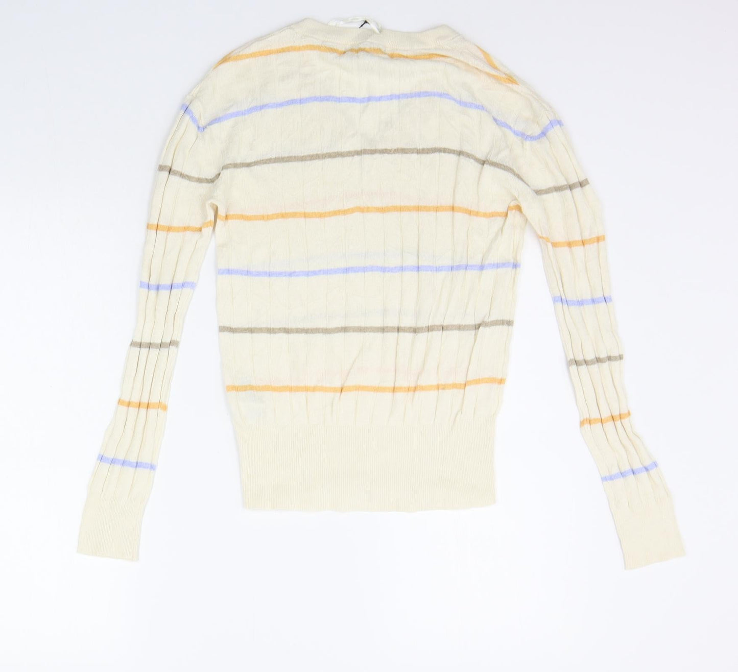 Marks and Spencer Womens Beige Striped  Pullover Jumper Size S