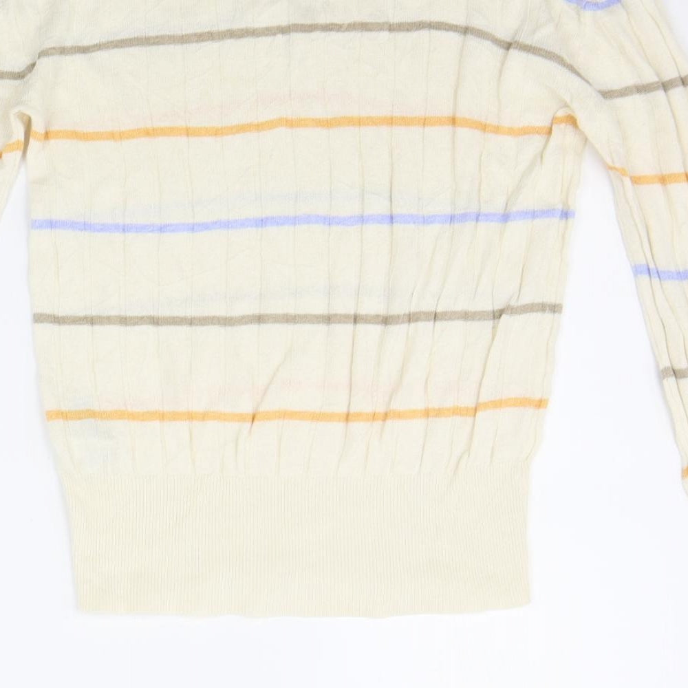 Marks and Spencer Womens Beige Striped  Pullover Jumper Size S