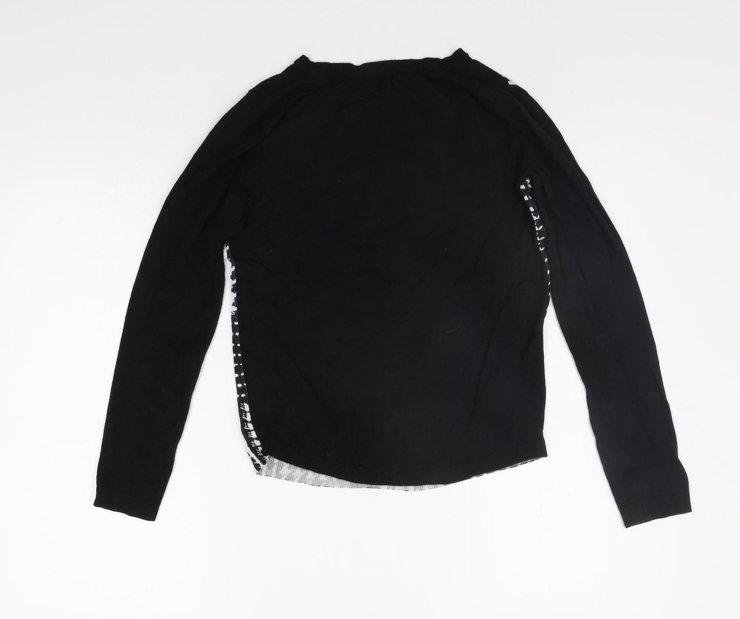 Papaya Womens Black Geometric  Pullover Jumper Size 8