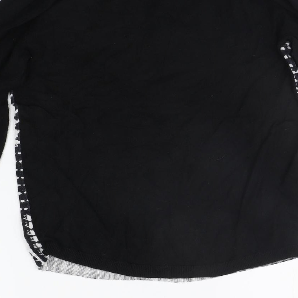 Papaya Womens Black Geometric  Pullover Jumper Size 8