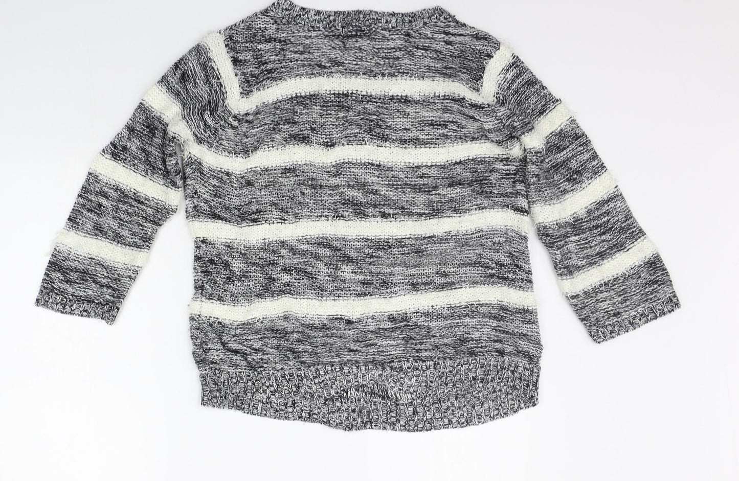 F&F Womens Grey Striped  Pullover Jumper Size 12