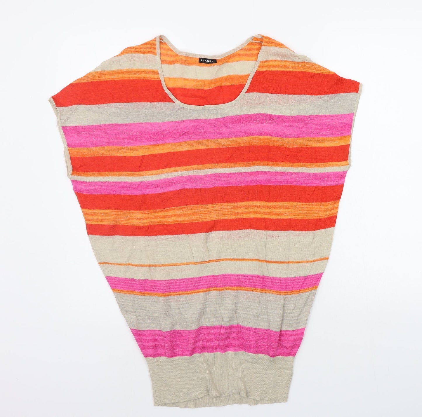 PLANET Womens Multicoloured Striped  Pullover Jumper Size XS