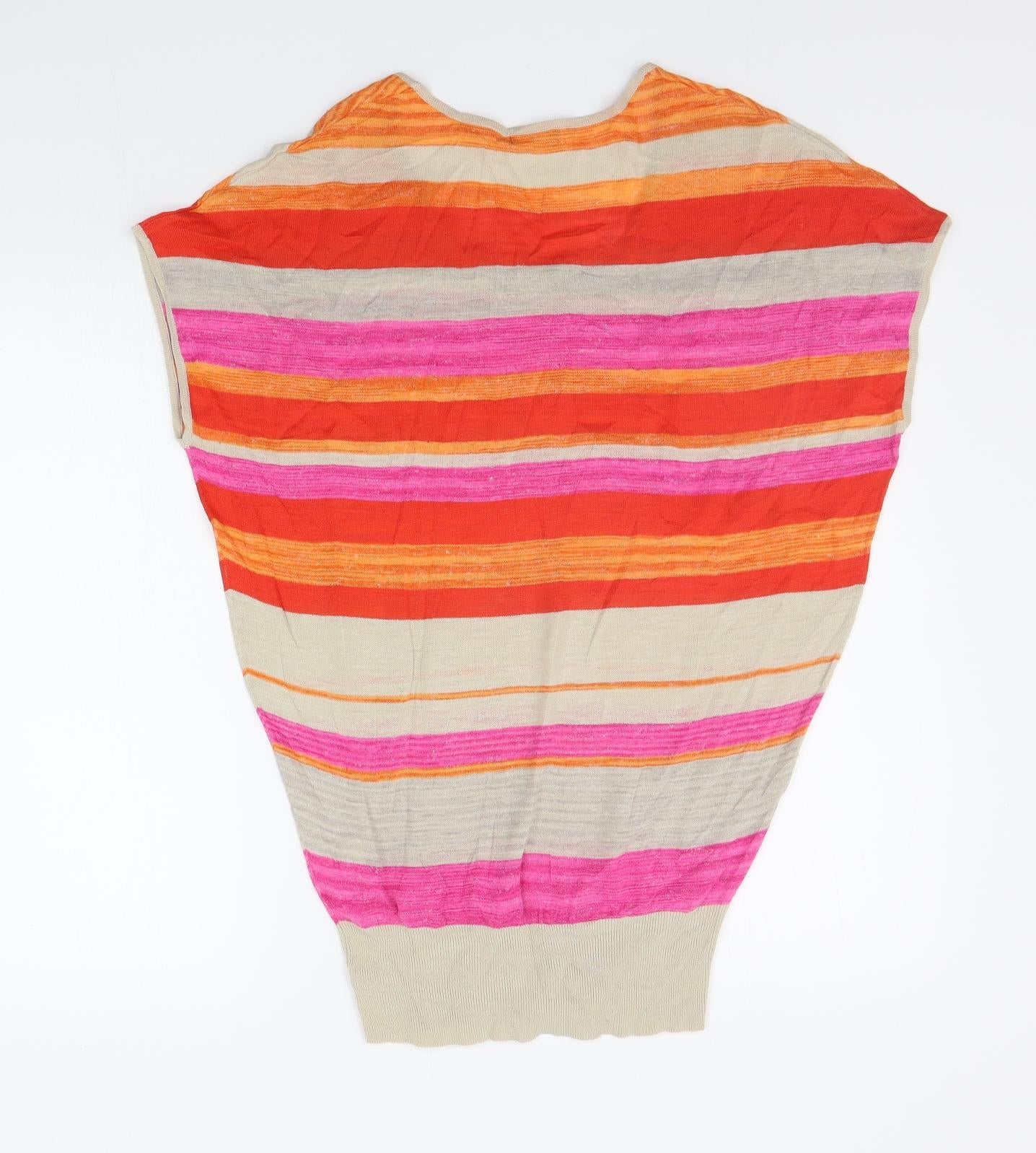 PLANET Womens Multicoloured Striped  Pullover Jumper Size XS