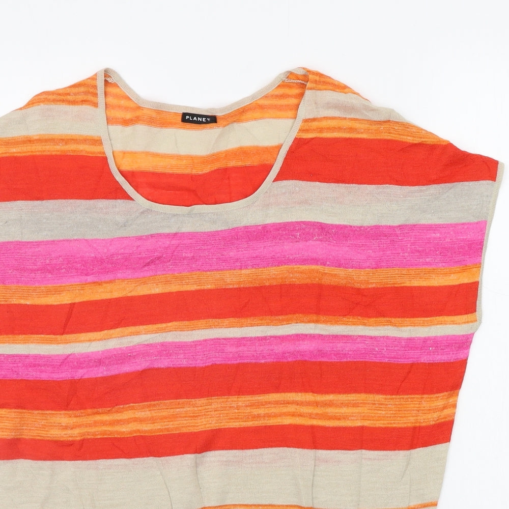 PLANET Womens Multicoloured Striped  Pullover Jumper Size XS