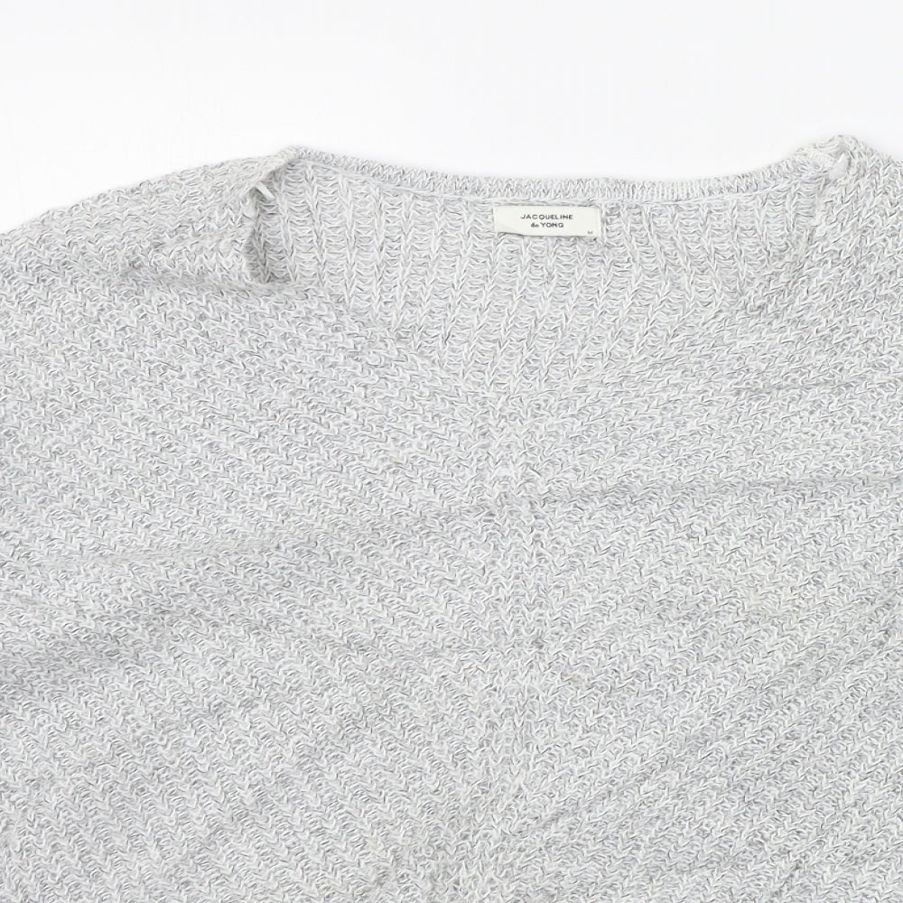 Jaqueline de Yong Womens Grey   Pullover Jumper Size M