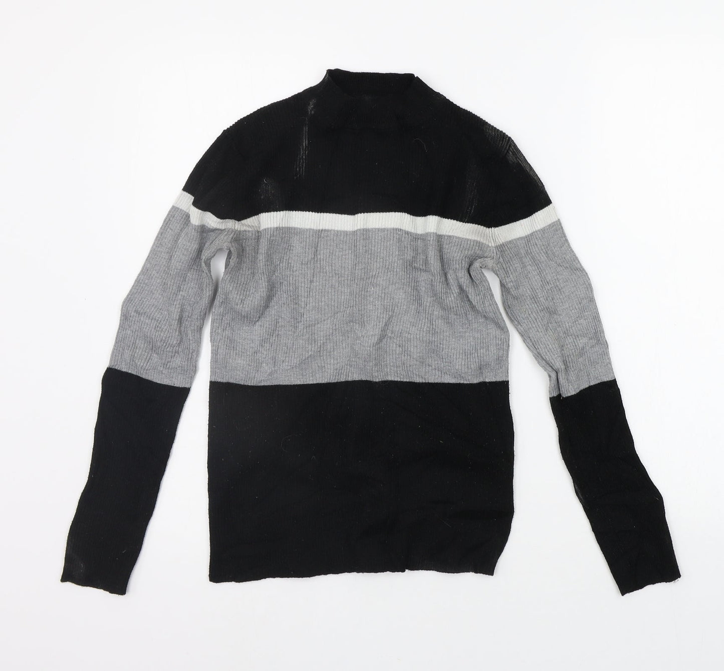 Papaya Womens Grey Geometric  Pullover Jumper Size 10