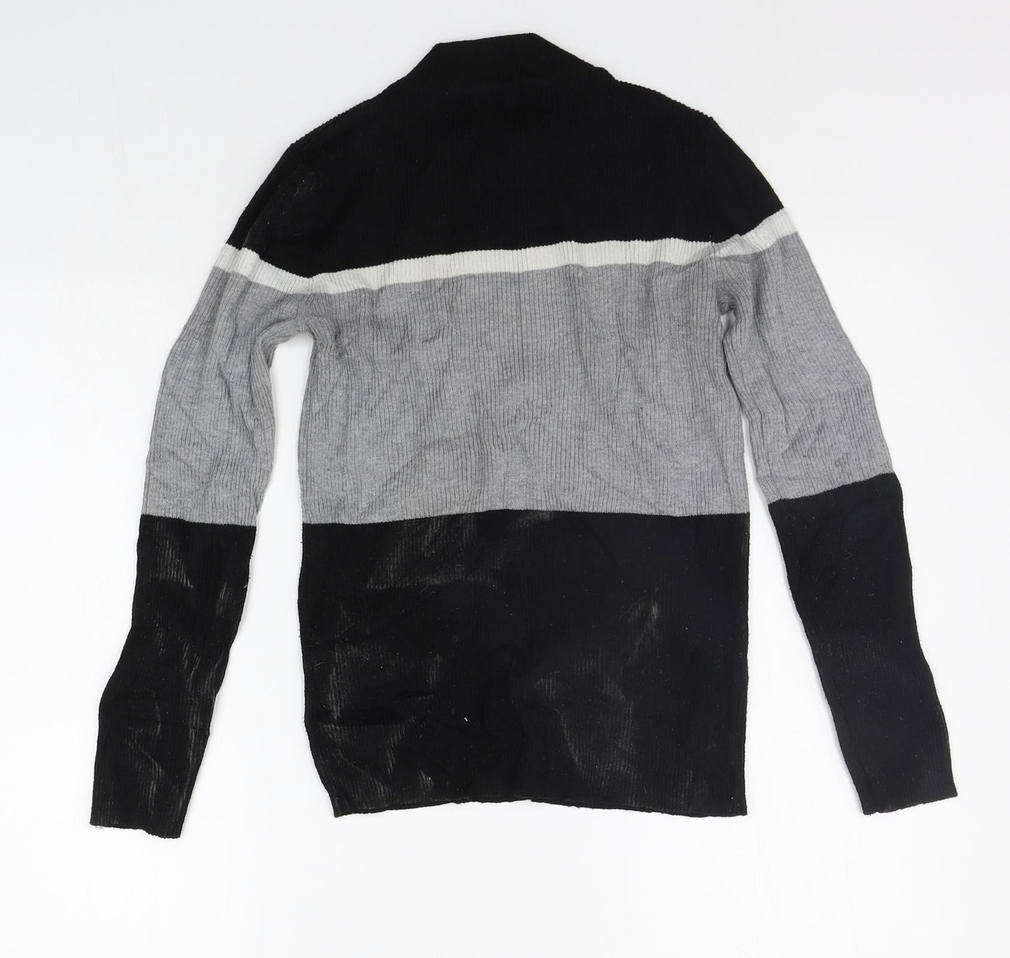 Papaya Womens Grey Geometric  Pullover Jumper Size 10