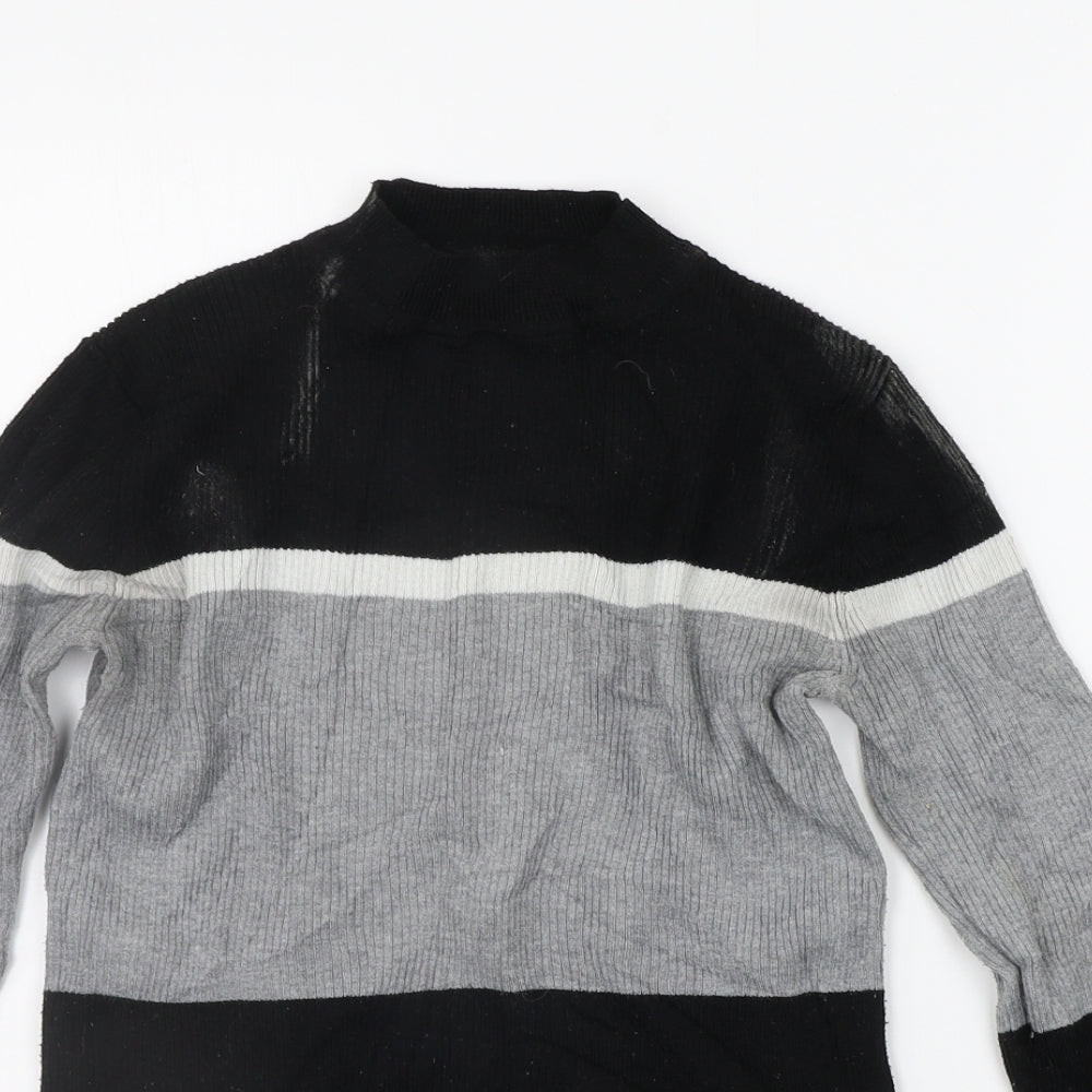 Papaya Womens Grey Geometric  Pullover Jumper Size 10