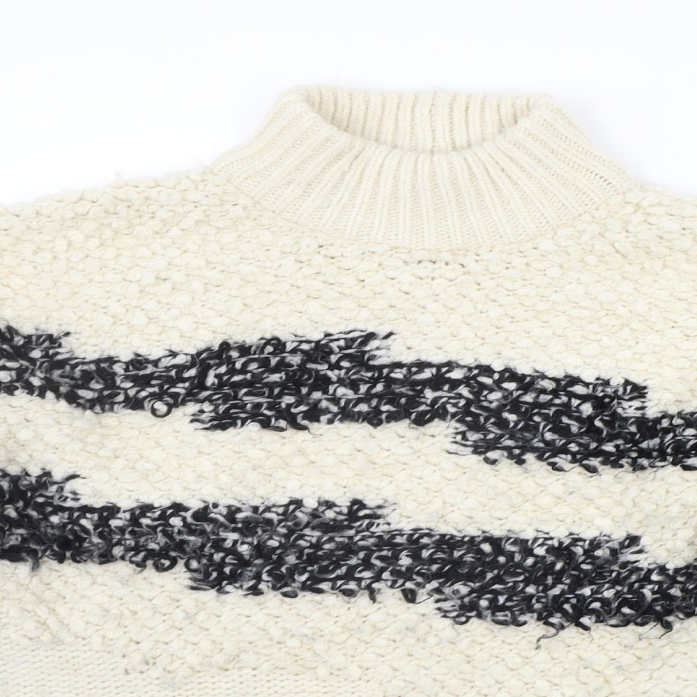 TU Womens Beige Striped  Pullover Jumper Size 10