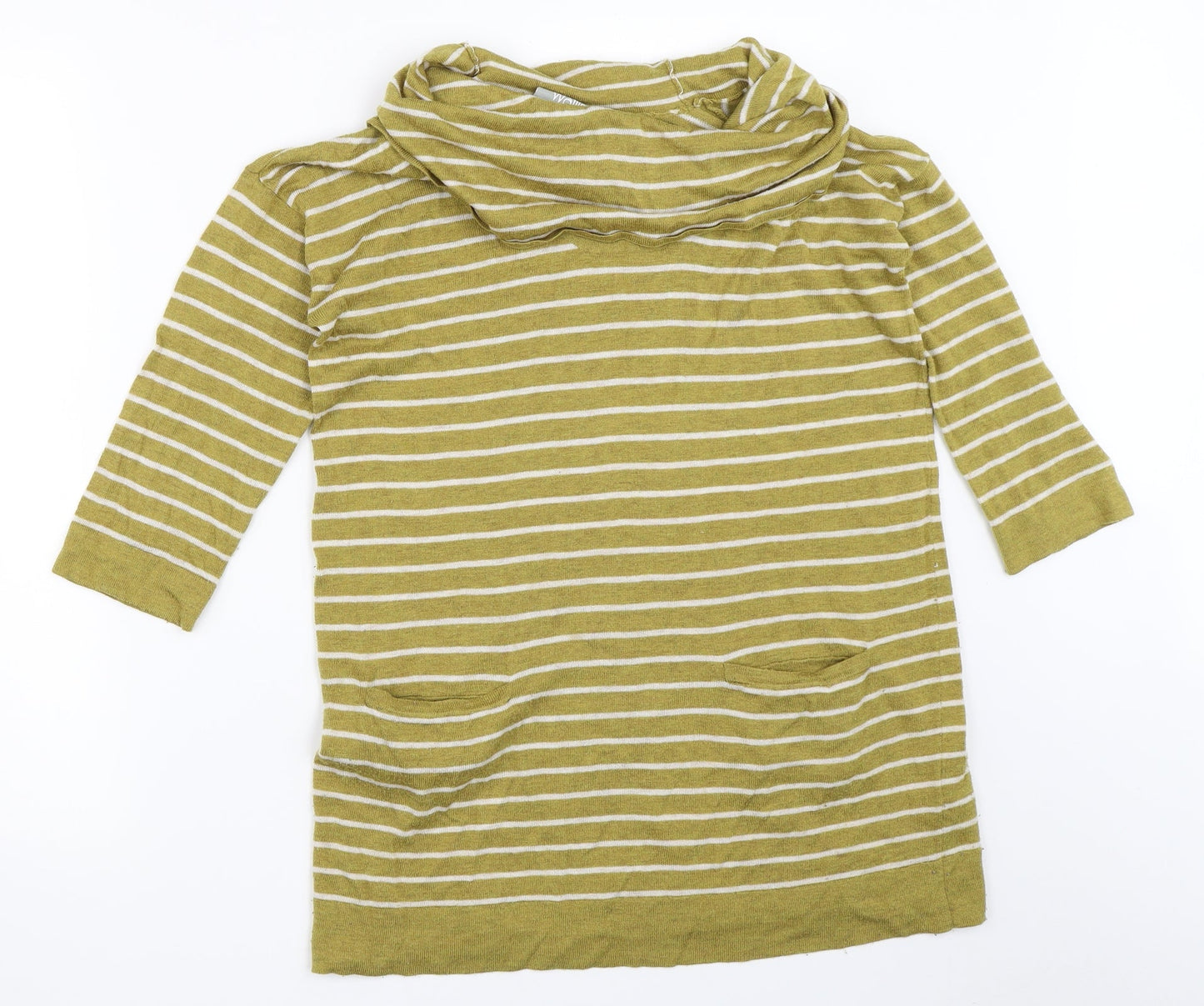 Wallis Womens Green Striped  Pullover Jumper Size S