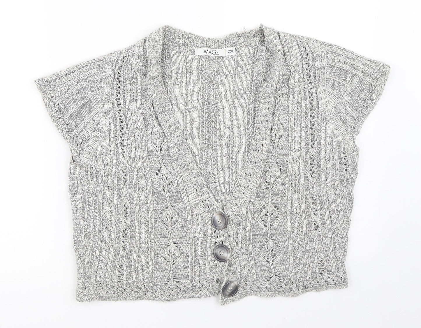 M&Co Womens Grey   Cardigan Jumper Size 2XL