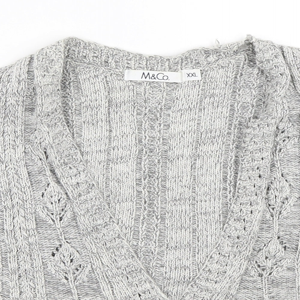 M&Co Womens Grey   Cardigan Jumper Size 2XL