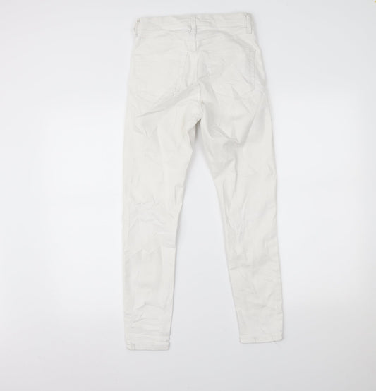 Topshop Womens White  Denim Skinny Jeans Size 26 L30 in
