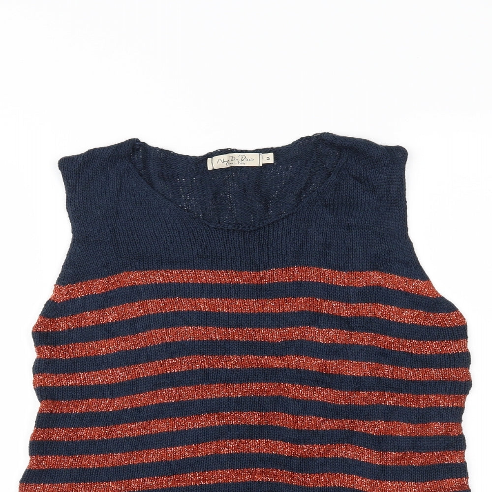 Nada del Riccio Womens Multicoloured Striped  Basic Tank Size M