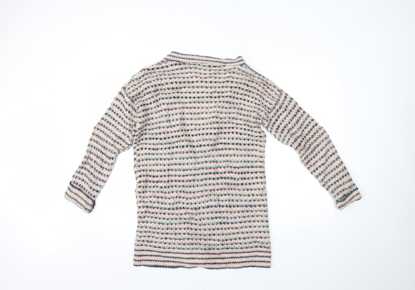 Internacionale Womens Multicoloured Striped  Cardigan Jumper Size L