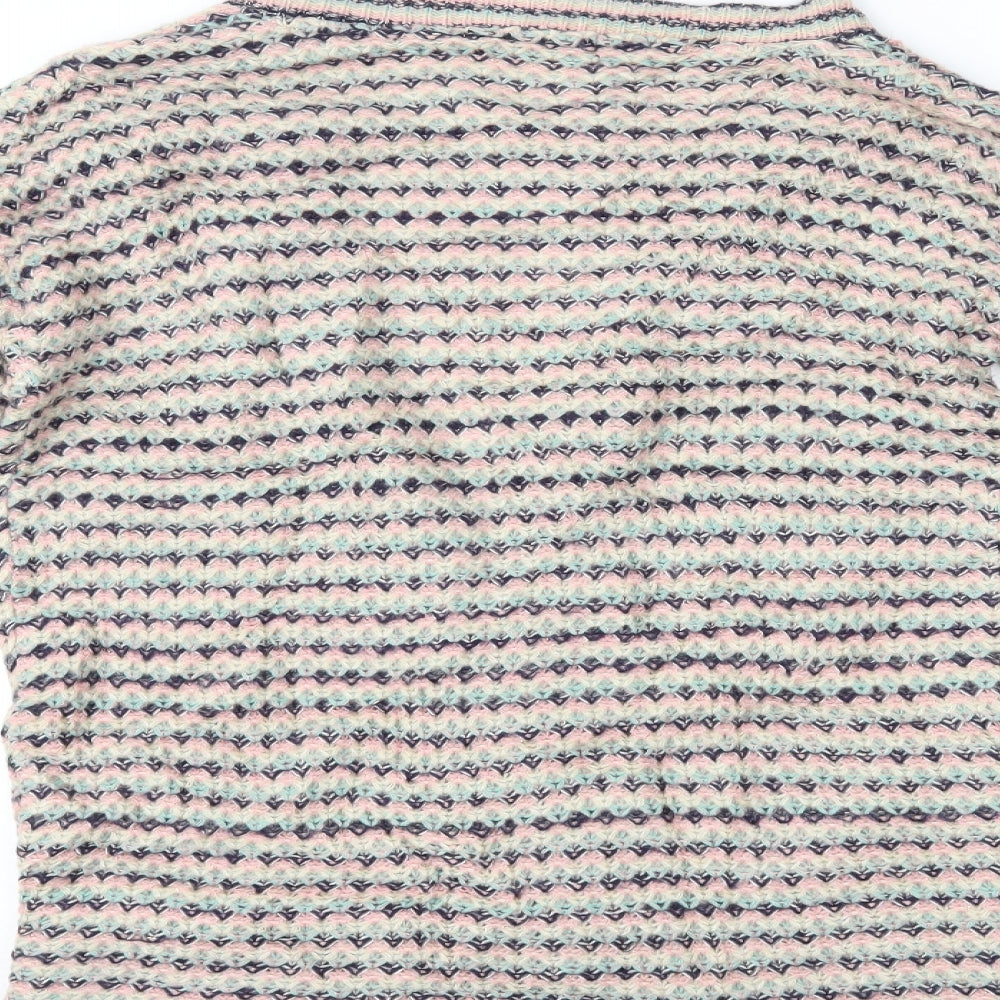 Internacionale Womens Multicoloured Striped  Cardigan Jumper Size L