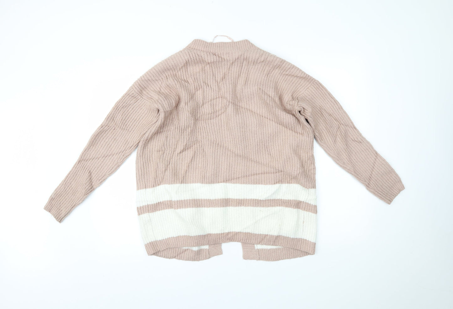 Primark Womens Pink Striped  Cardigan Jumper Size M