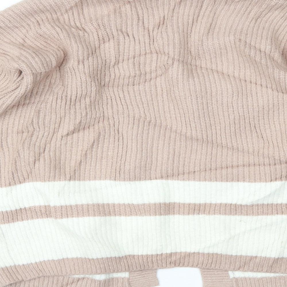 Primark Womens Pink Striped  Cardigan Jumper Size M