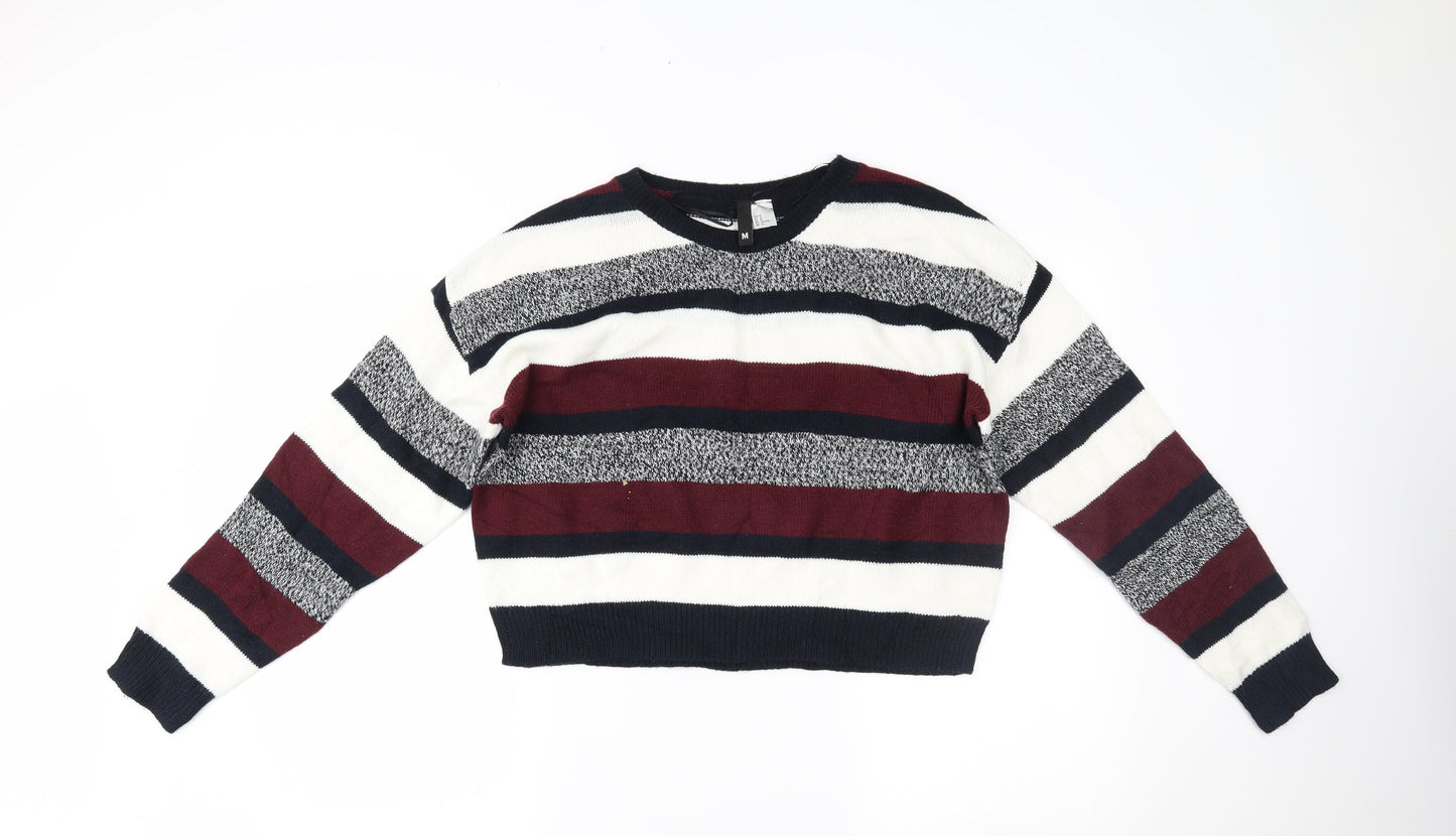 H&M Womens Multicoloured Striped  Pullover Jumper Size M