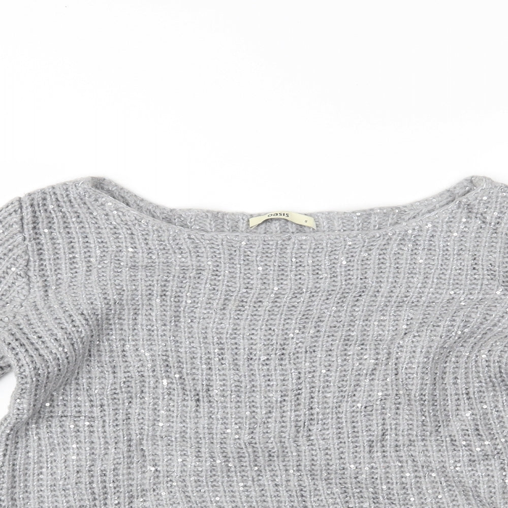 Oasis Womens Grey   Pullover Jumper Size S