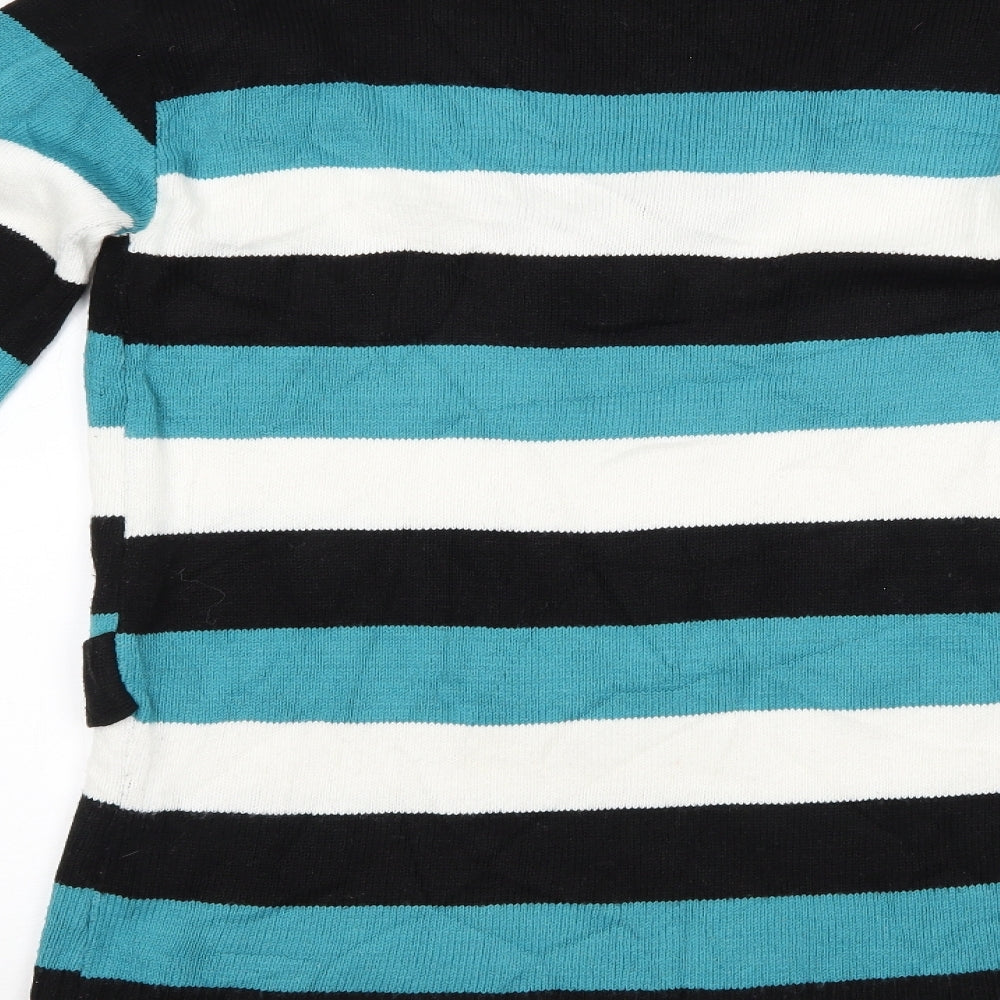 unique style Womens Multicoloured Striped  Pullover Jumper Size L