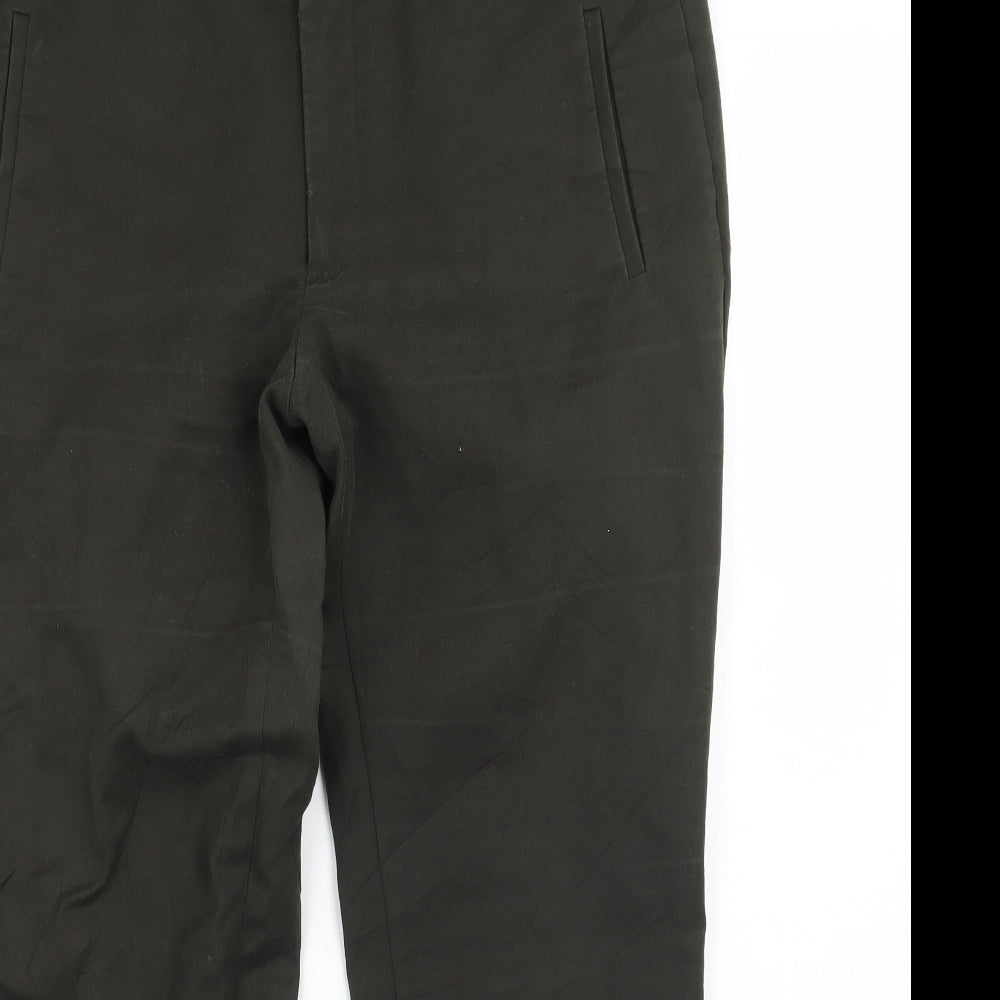Zara Womens Green   Cropped Trousers  L25 in