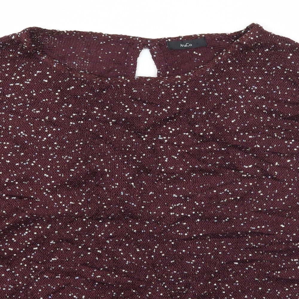 M&Co Womens Purple   Pullover Jumper Size 14