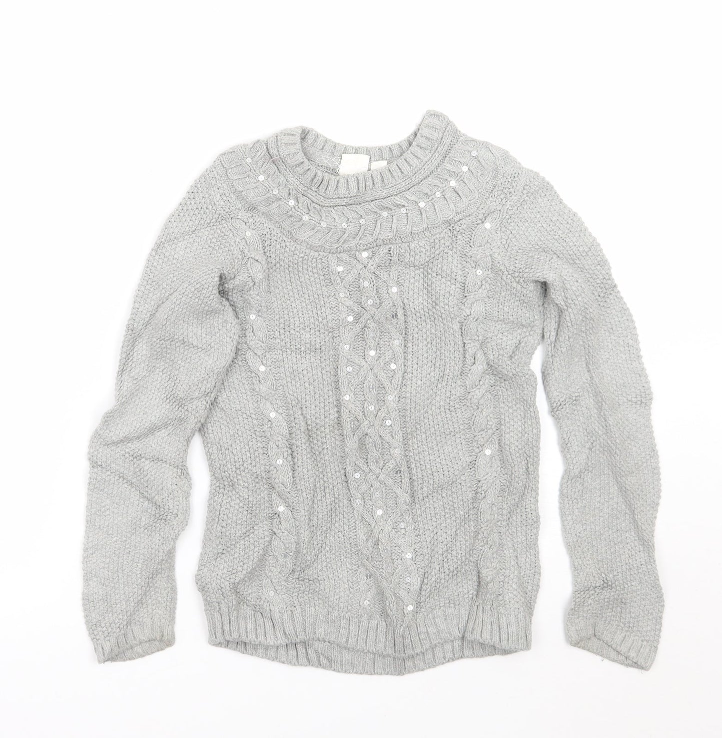 Gap Girls Grey   Pullover Jumper Size 8 Years