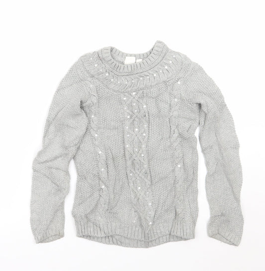 Gap Girls Grey   Pullover Jumper Size 8 Years