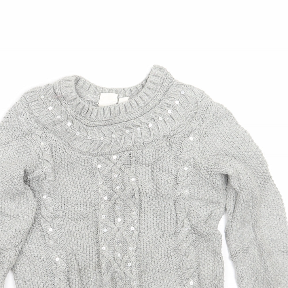 Gap Girls Grey   Pullover Jumper Size 8 Years