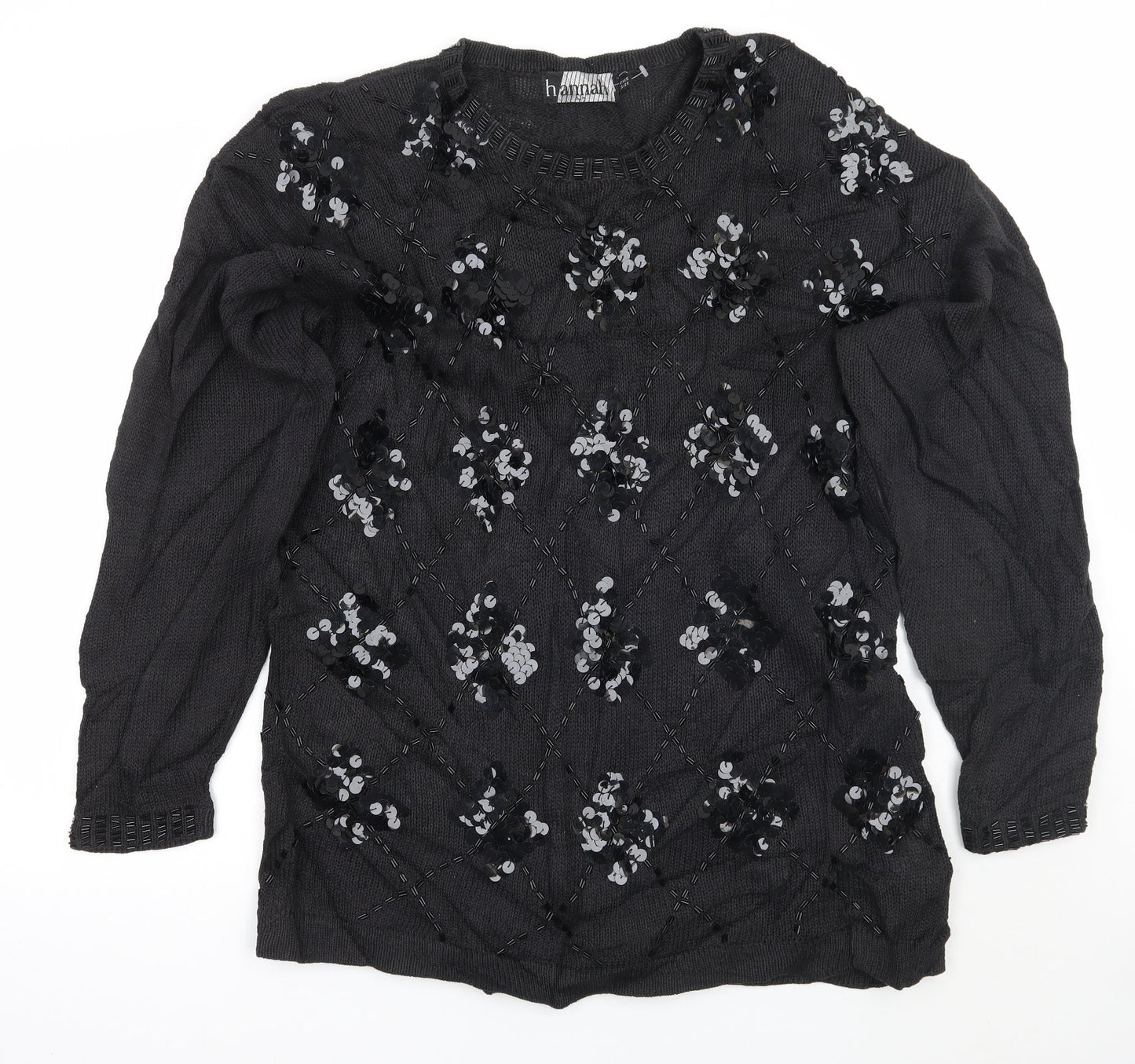 HANNAH Womens Black   Pullover Jumper One Size
