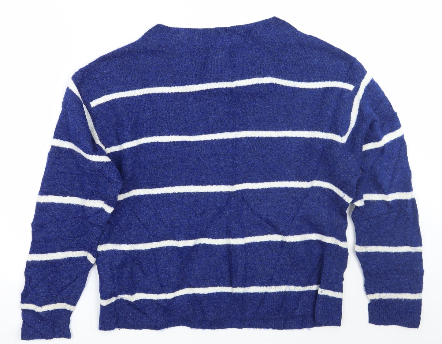H&M Womens Blue Striped  Pullover Jumper Size S