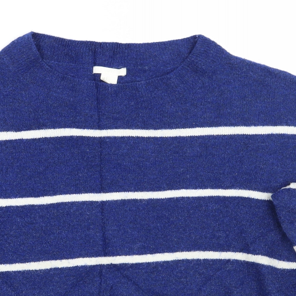 H&M Womens Blue Striped  Pullover Jumper Size S