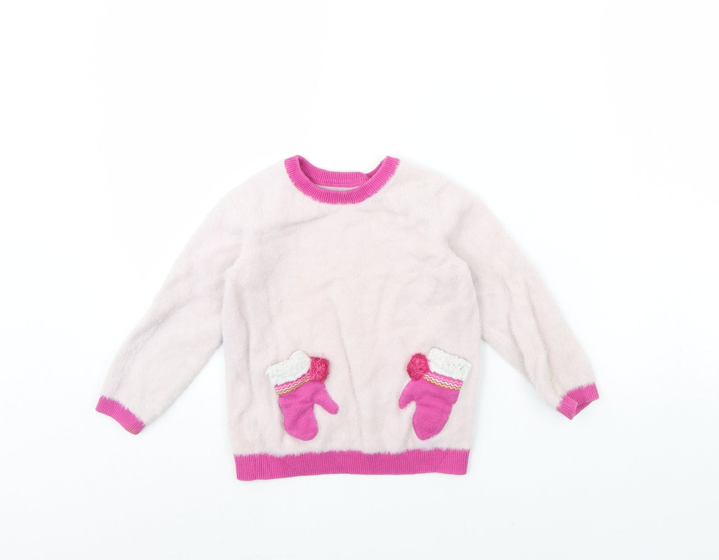m&s Girls Pink   Pullover Jumper Size 2 Years