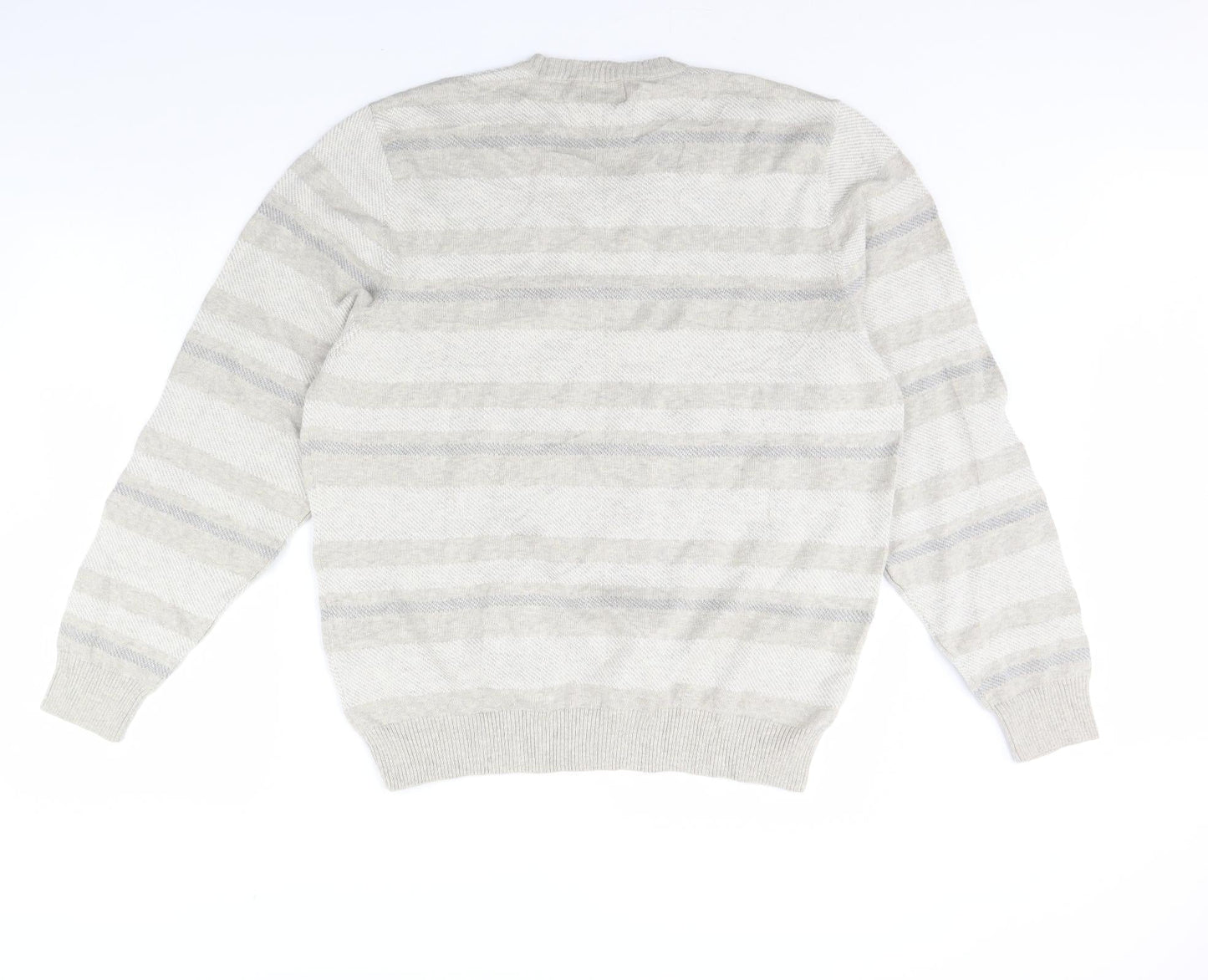 m&s Womens Beige Striped  Pullover Jumper Size L