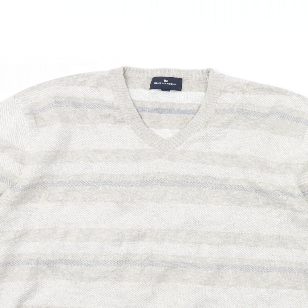 m&s Womens Beige Striped  Pullover Jumper Size L