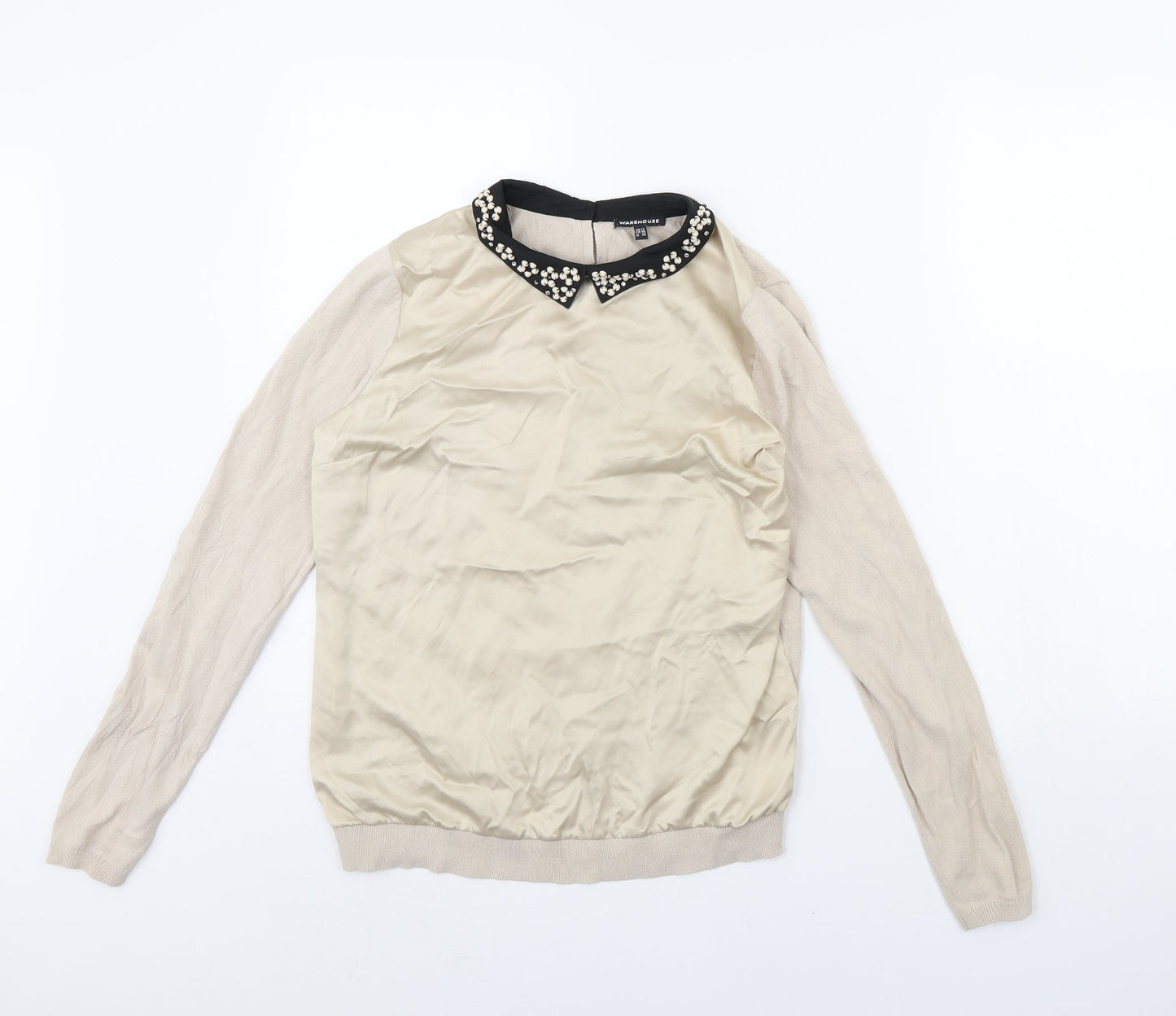 Warehouse Womens Beige   Pullover Jumper Size 12