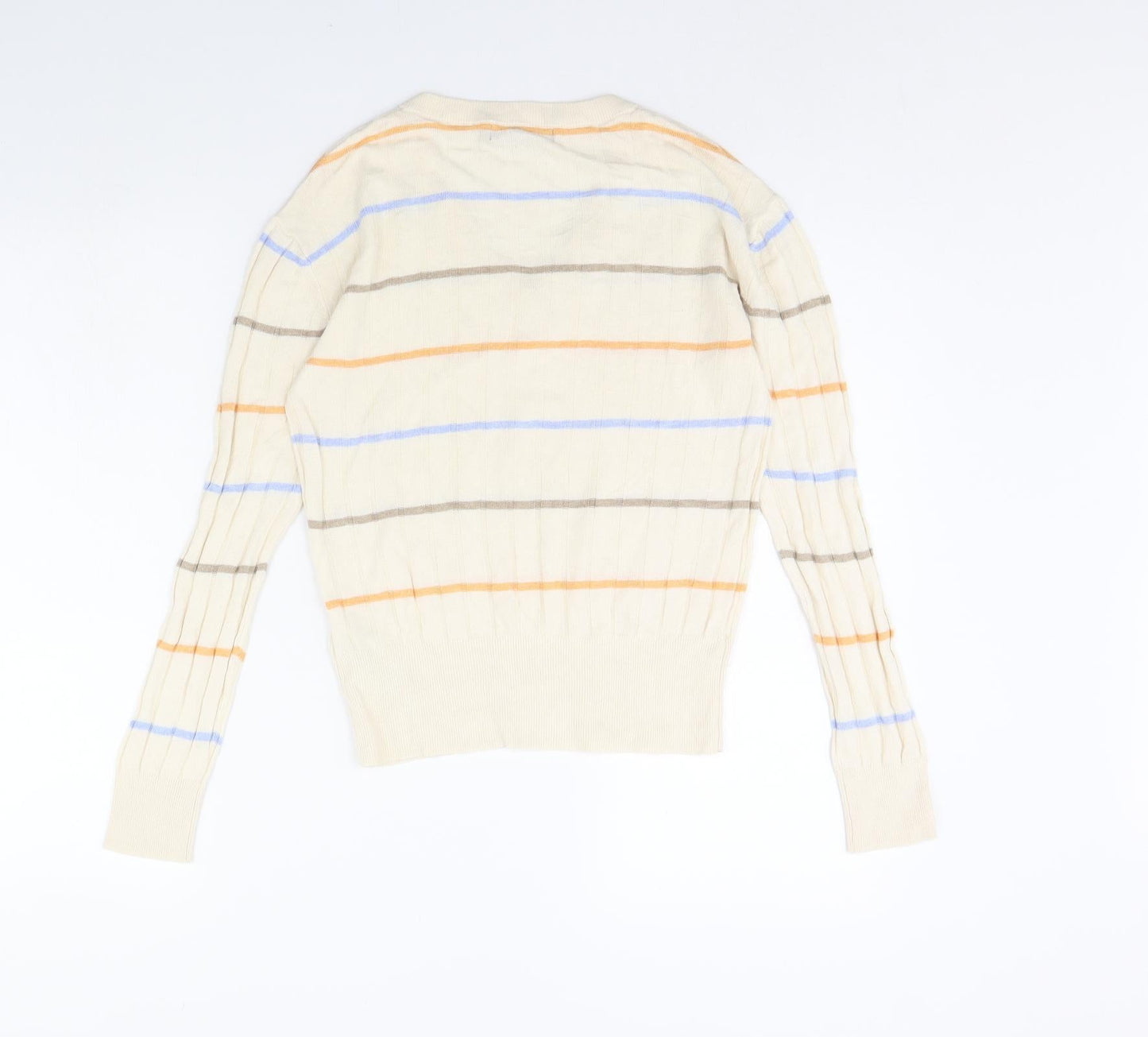 m&s Womens Beige Striped  Pullover Jumper Size S