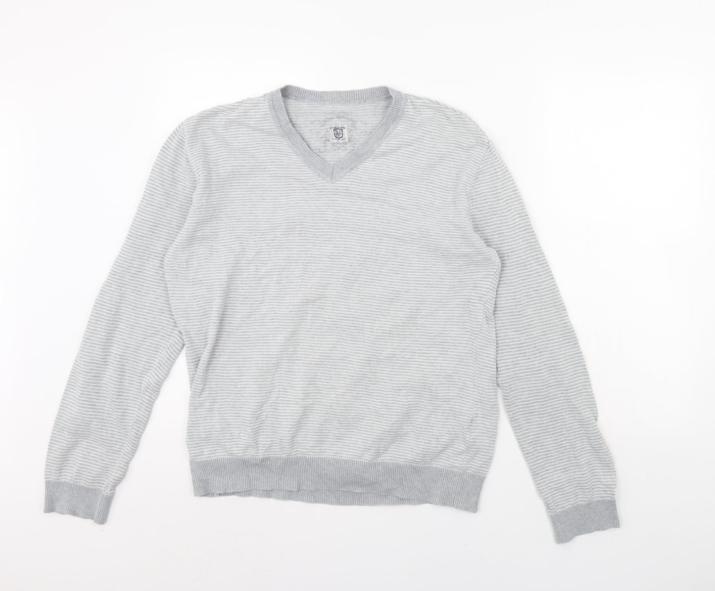 River Island Womens Grey Striped  Pullover Jumper Size M