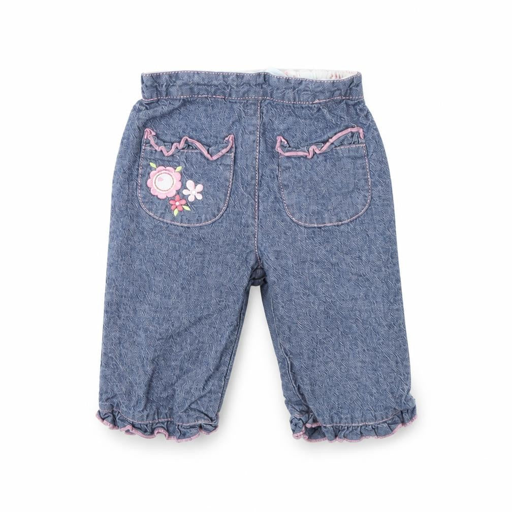 TU Girls Blue  Denim Capri Trousers Size 3-6 Months