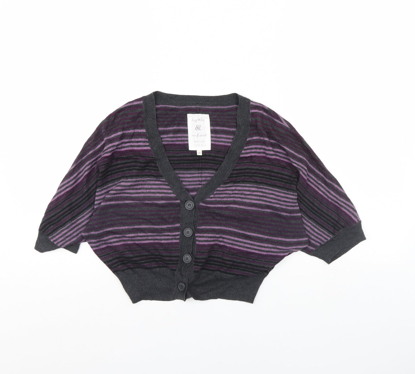 OPUS Womens Purple Striped  Cape Jumper Size 8