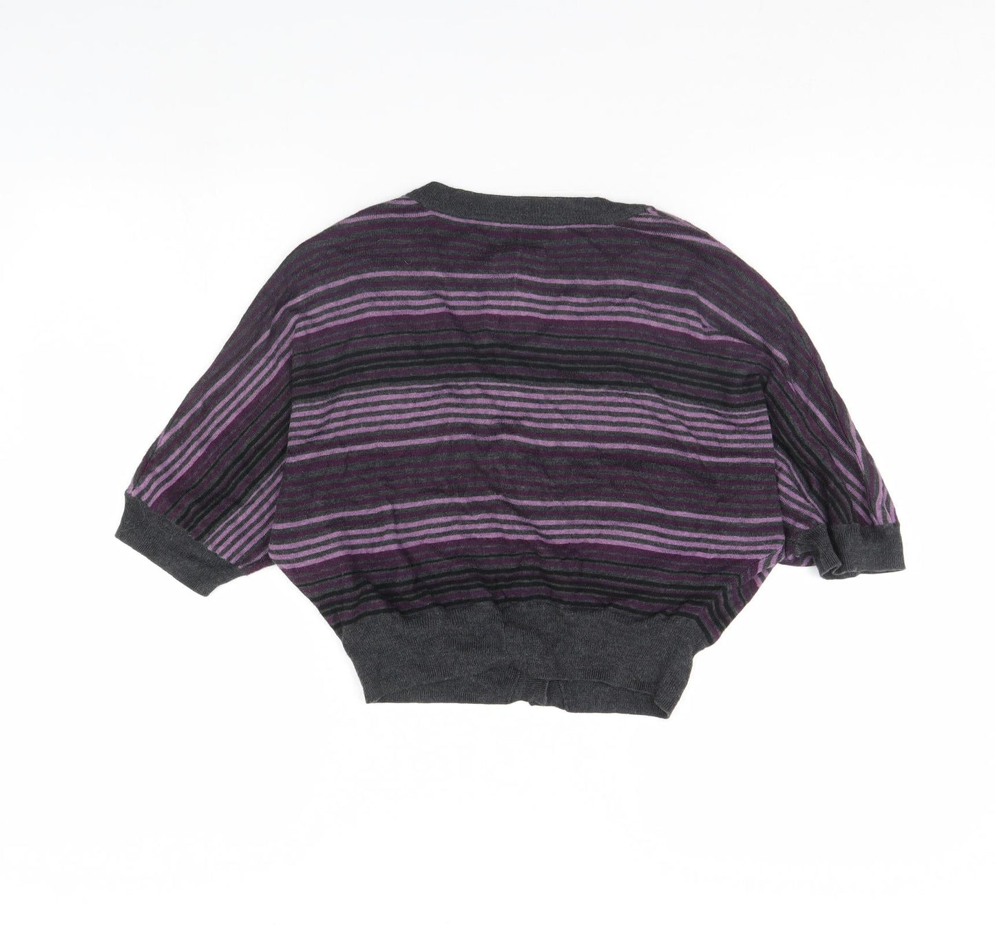 OPUS Womens Purple Striped  Cape Jumper Size 8