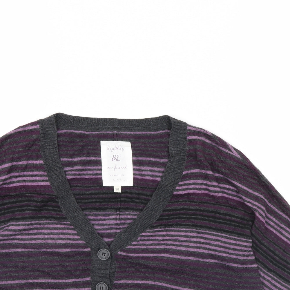 OPUS Womens Purple Striped  Cape Jumper Size 8