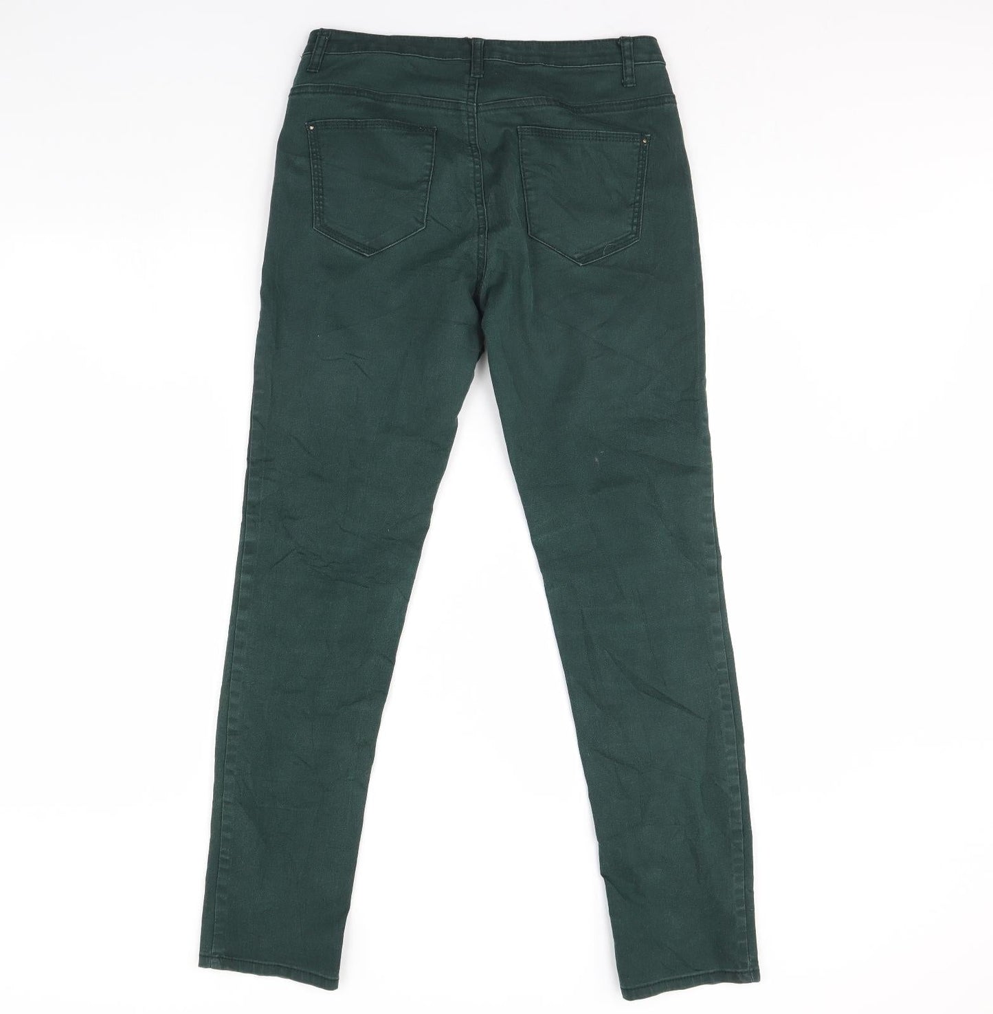 Preworn Womens Green  Denim Skinny Jeans Size 10 L30 in
