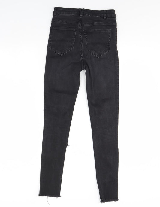 H&M Womens Black  Denim Skinny Jeans Size 8 L28 in