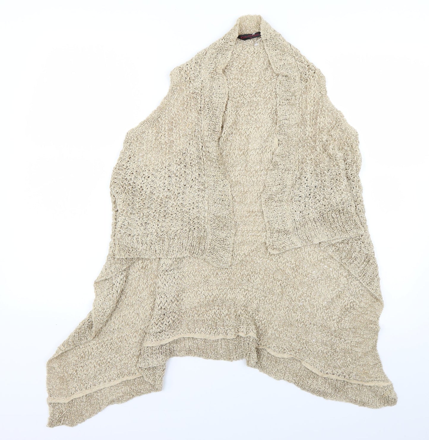 Miss Selfridge Womens Beige  Knit Wrap Jumper Size 8