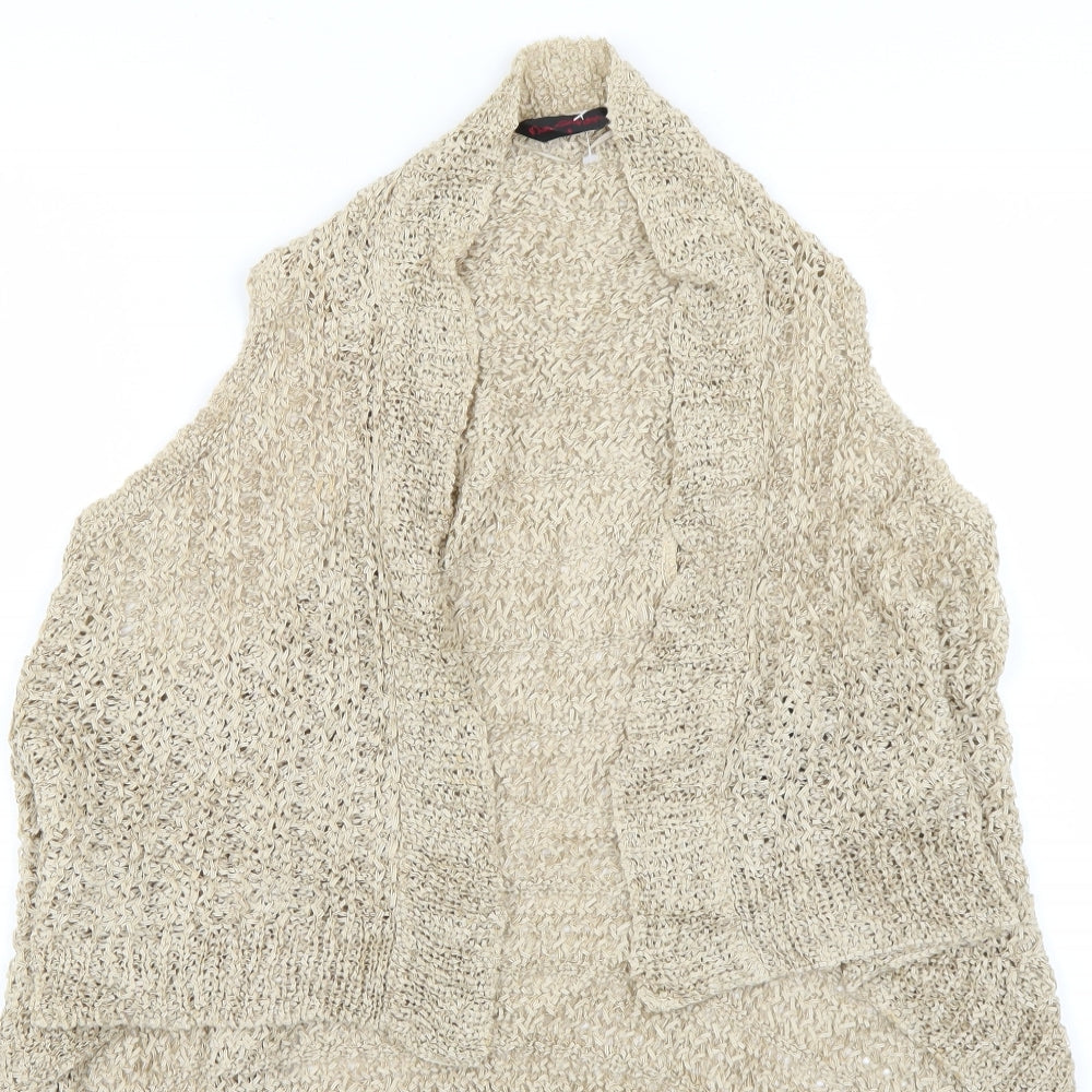 Miss Selfridge Womens Beige  Knit Wrap Jumper Size 8