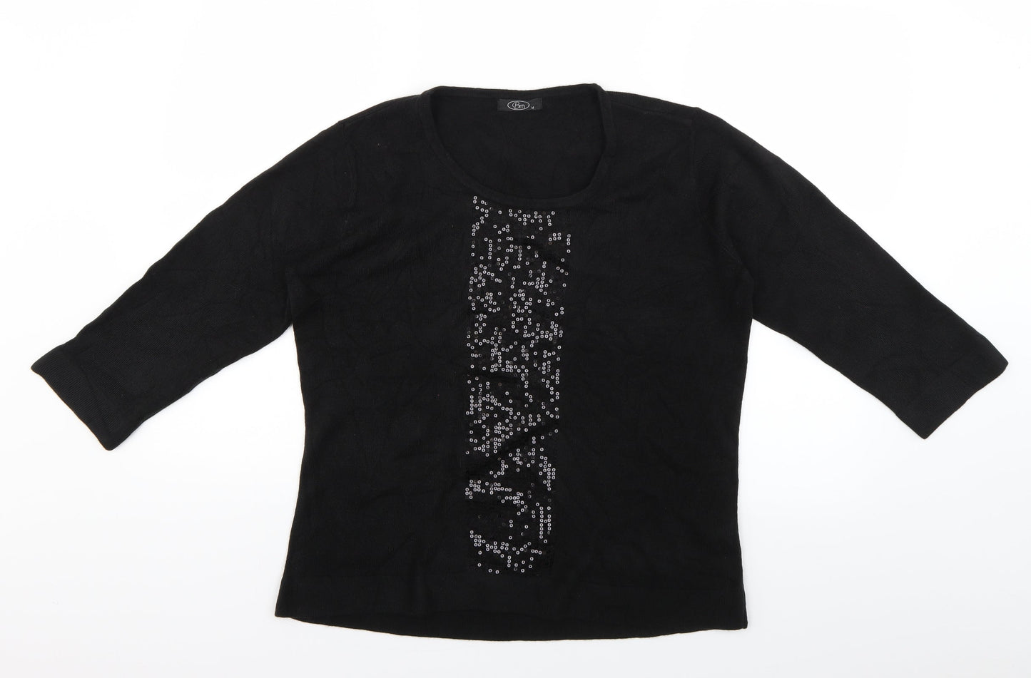 BM Womens Black   Pullover Jumper Size M  - sequins